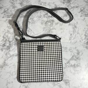 LIZ CLAIBORNE Black and White Gingham Crossbody Purse